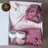 Coffret Complet Girl 1 Naissance Personnalisé – Couverture, Turban, Chaussons, Doudou & Protège Carnet – Quantité Limitée